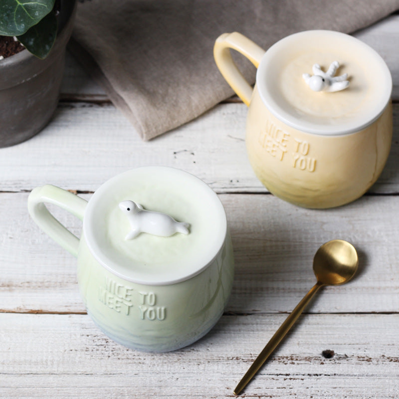 Personality couple cup gradient breakfast cup