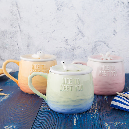 Personality couple cup gradient breakfast cup